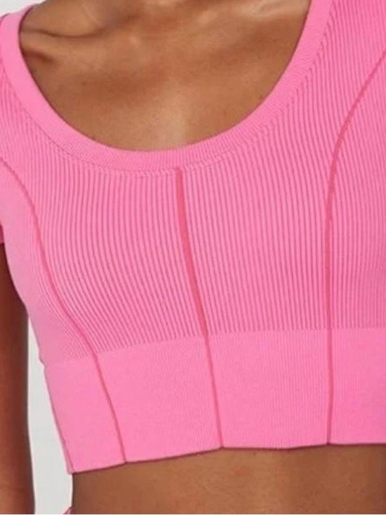 Offline Tops - OFFLINE By Aerie Seamless Corset T-Shirt. Pink XXS